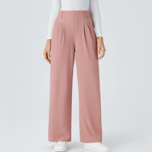Halara Flex High Waisted Pocket Wide Leg Micro Waffle Work Pants Size Large